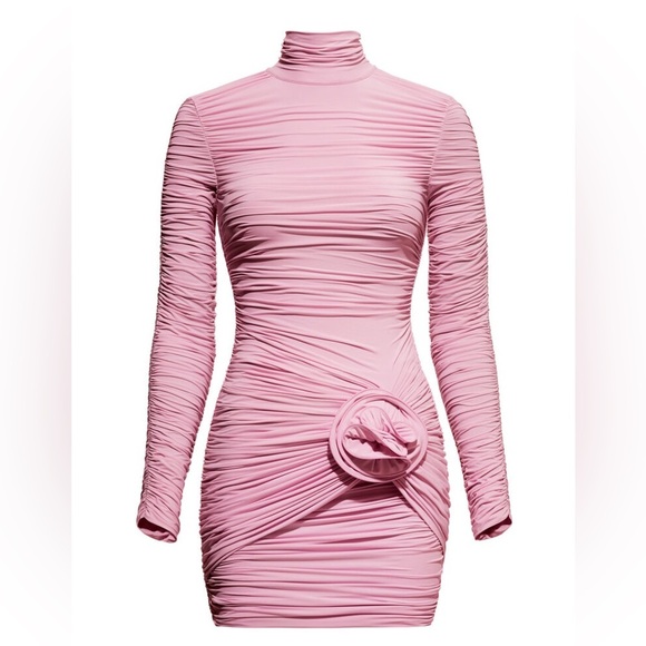 NWT H&M X Magda Butrym Rose-Appliquéd Mock Turtleneck Dress - Picture 11 of 16